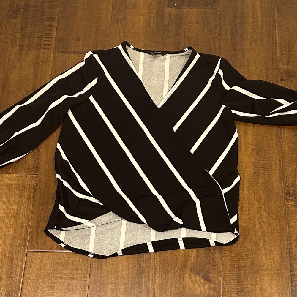 Banana Republic Black and White Striped Top